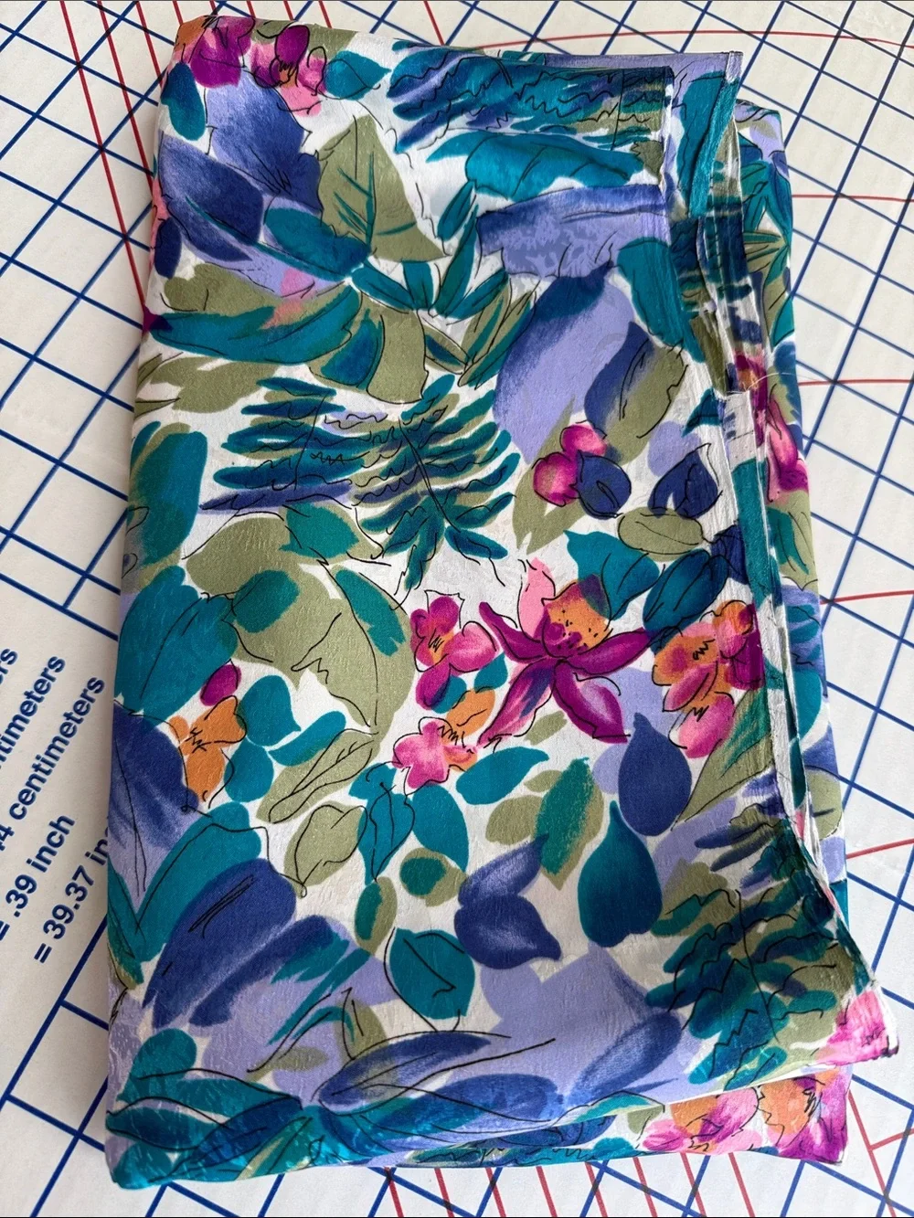 Vintage 1990 Hi-Fashion Fabrics Tropical Floral Slinky Jacquard 2 1/4 Yds
